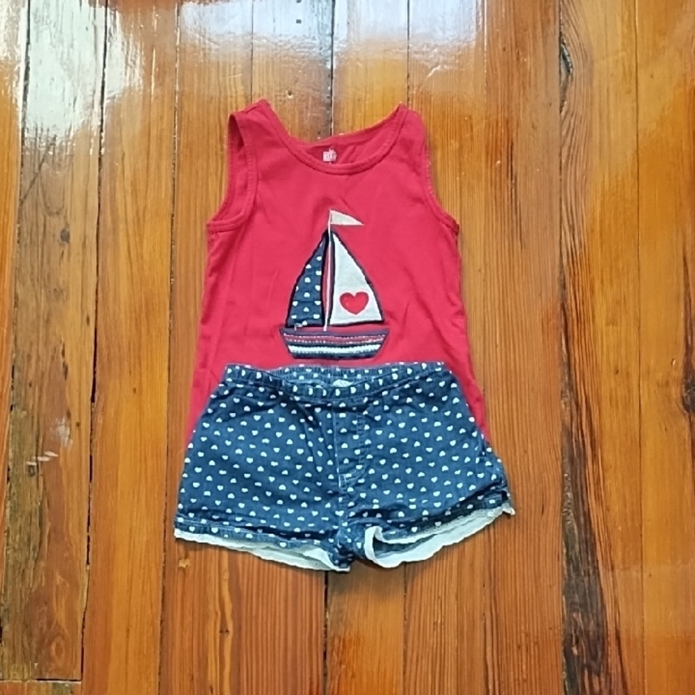 Kids Headquarters Red and Blue Nautical Tank Top Set